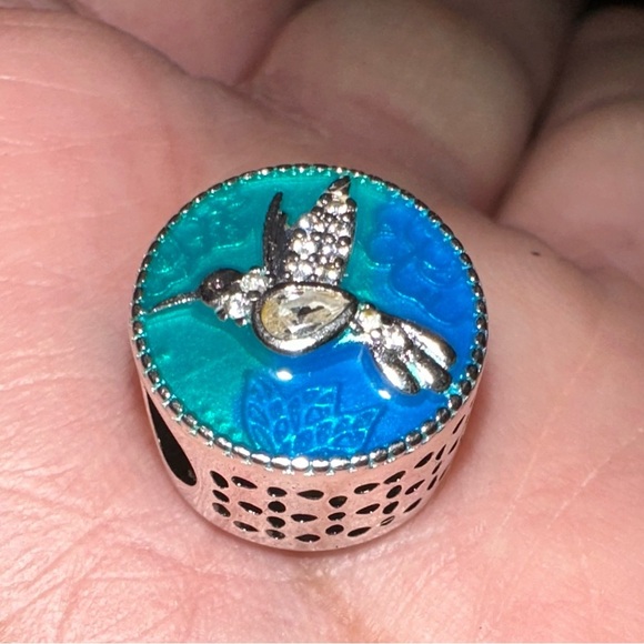 Hummingbird sterling silver slide charm fits all Pandora bracelets - Picture 4 of 4